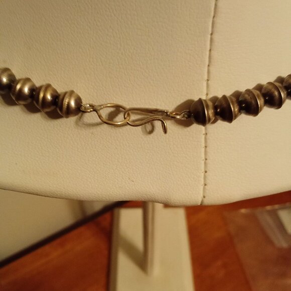 Sterling Silver Squash Blossom Necklace & Matching Earrings Set With Turquoise - Picture 1 of 4